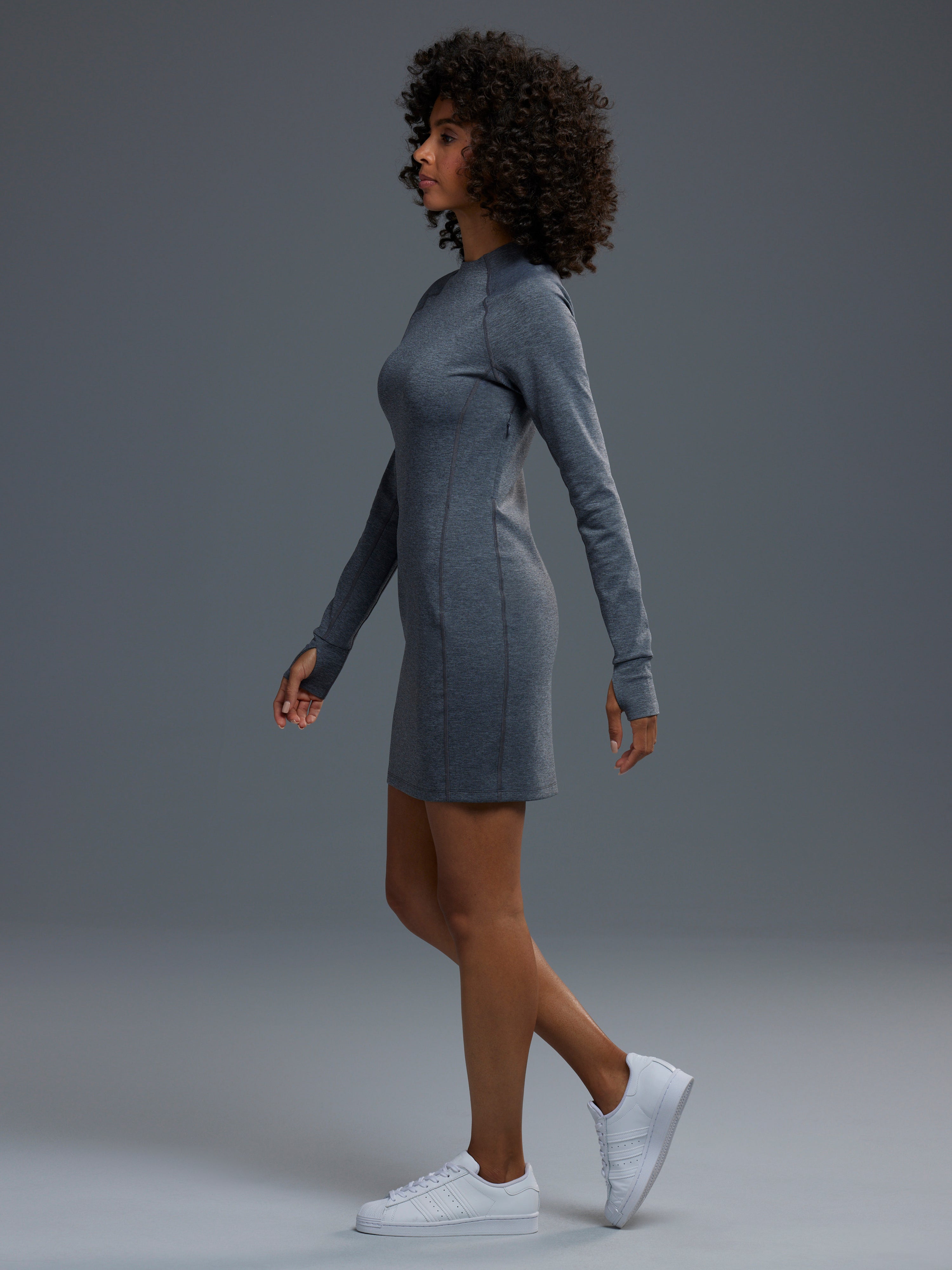 Nova Melange Mock Neck Dress