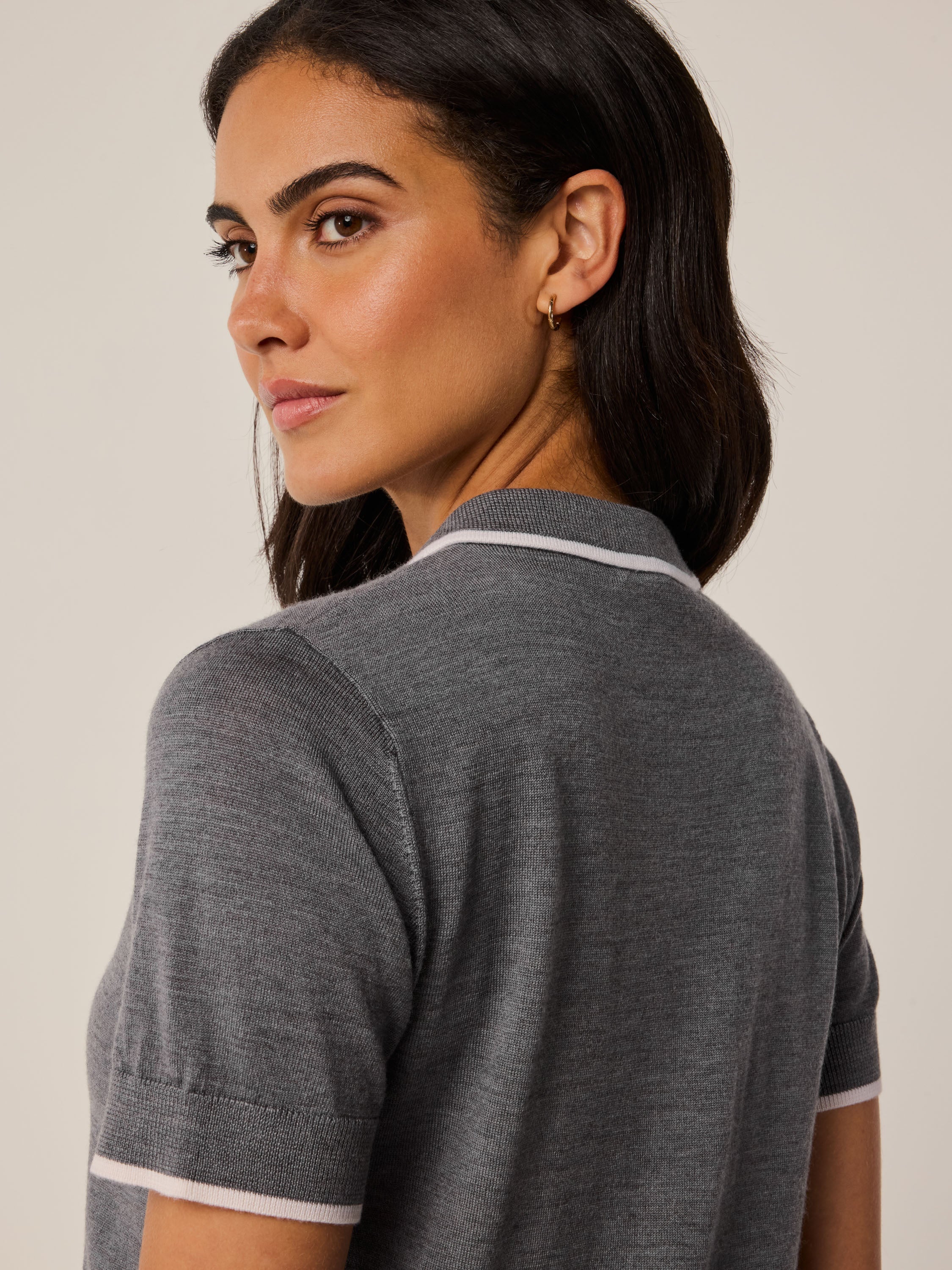 Bardot Script Short Sleeve Sweater Polo