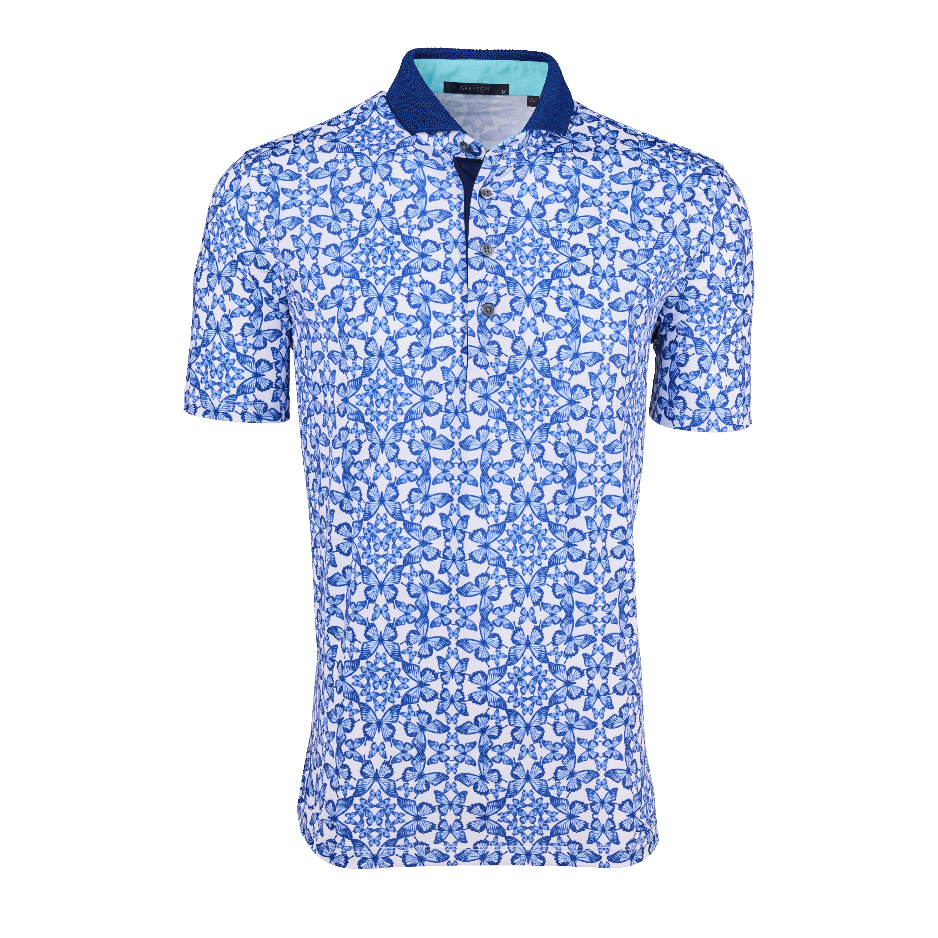 Blue Migration Short Sleeve Polo
