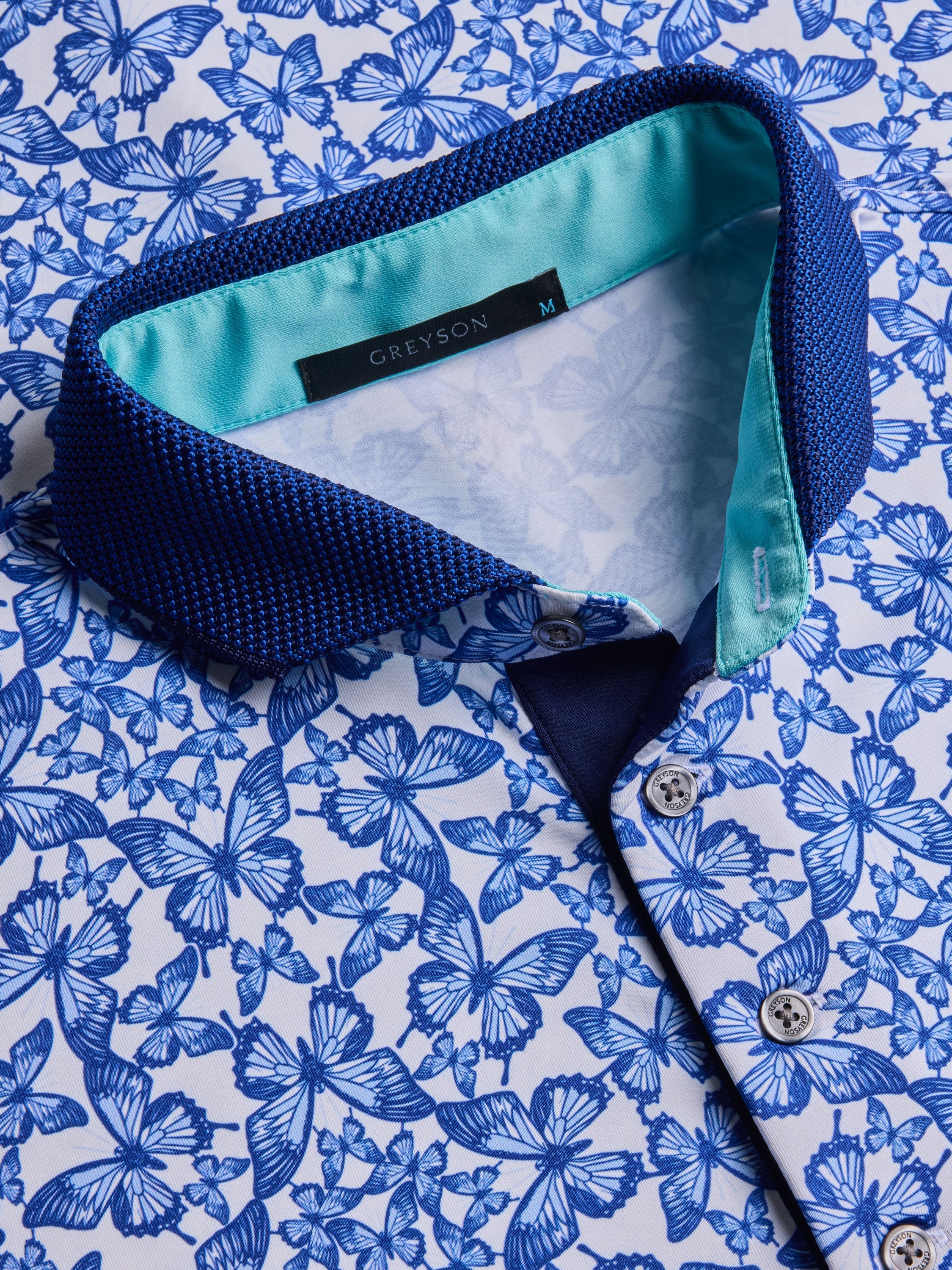 Blue Migration Short Sleeve Polo