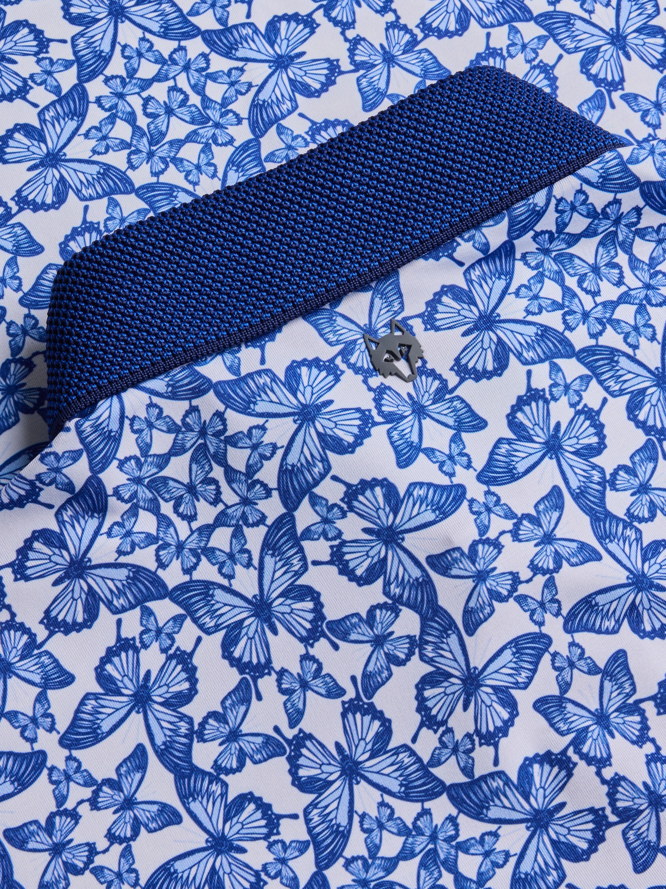 Blue Migration Short Sleeve Polo