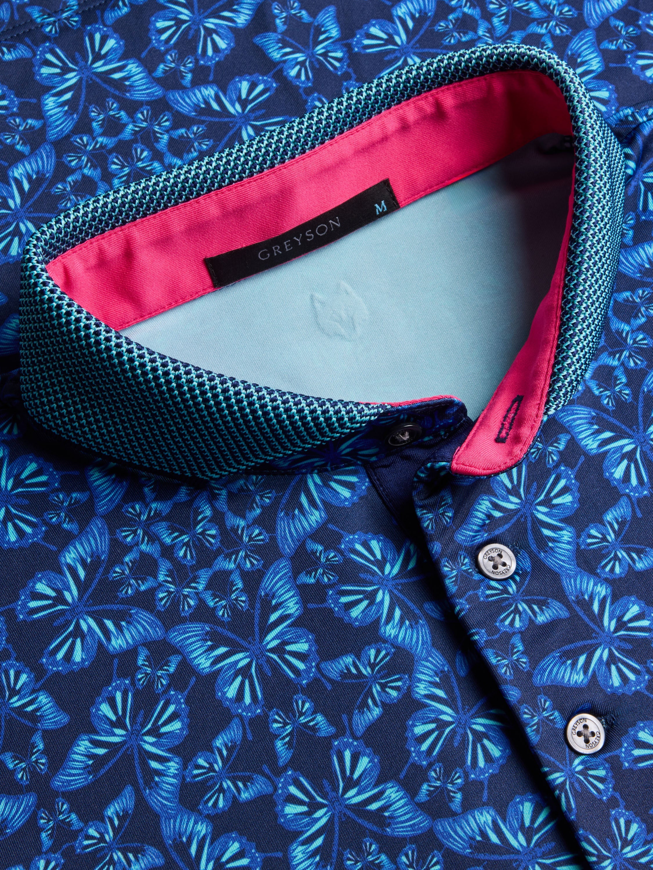 Blue Migration Short Sleeve Polo