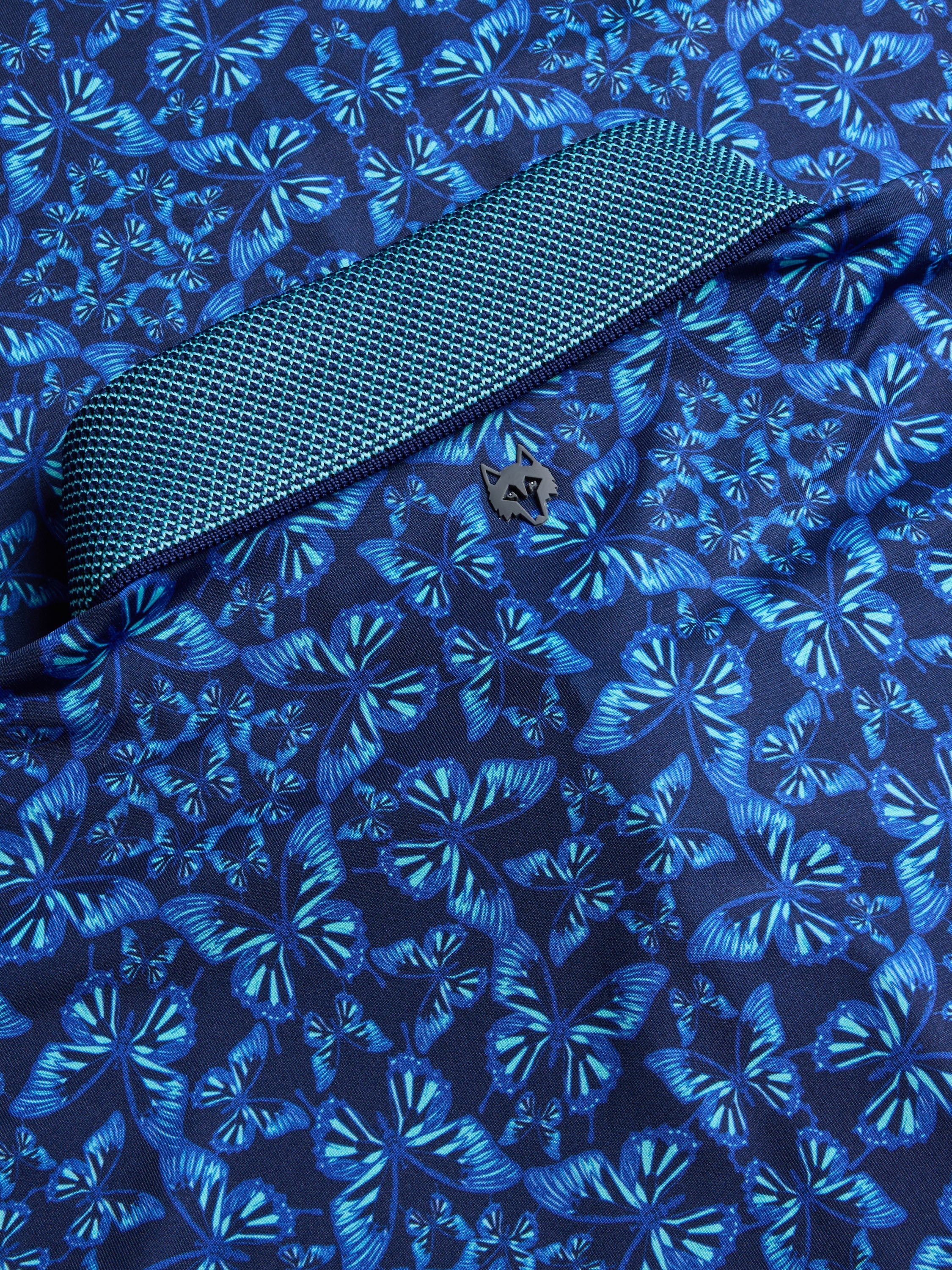 Blue Migration Short Sleeve Polo