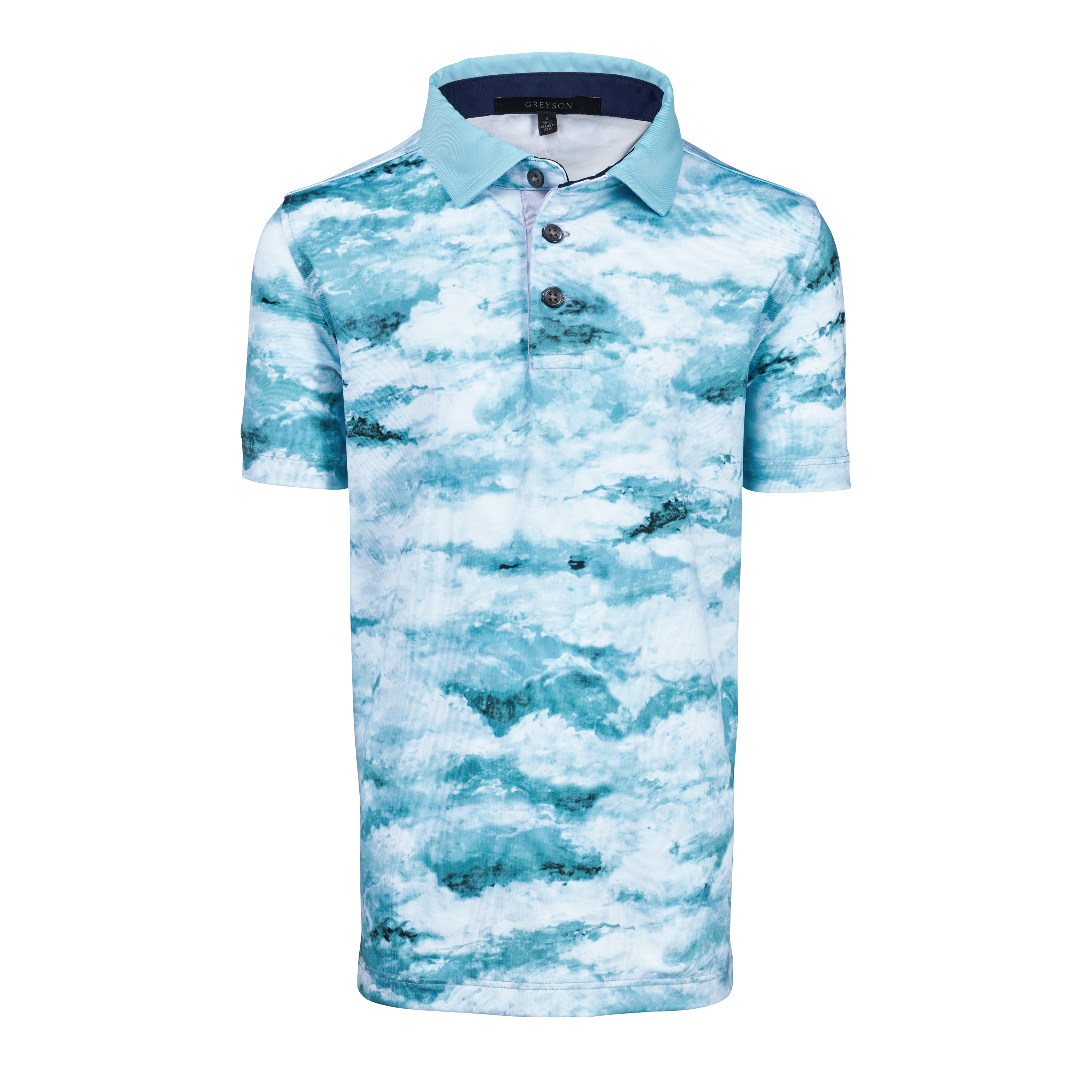 Boy's Painted Clouds Short Sleeve Polo